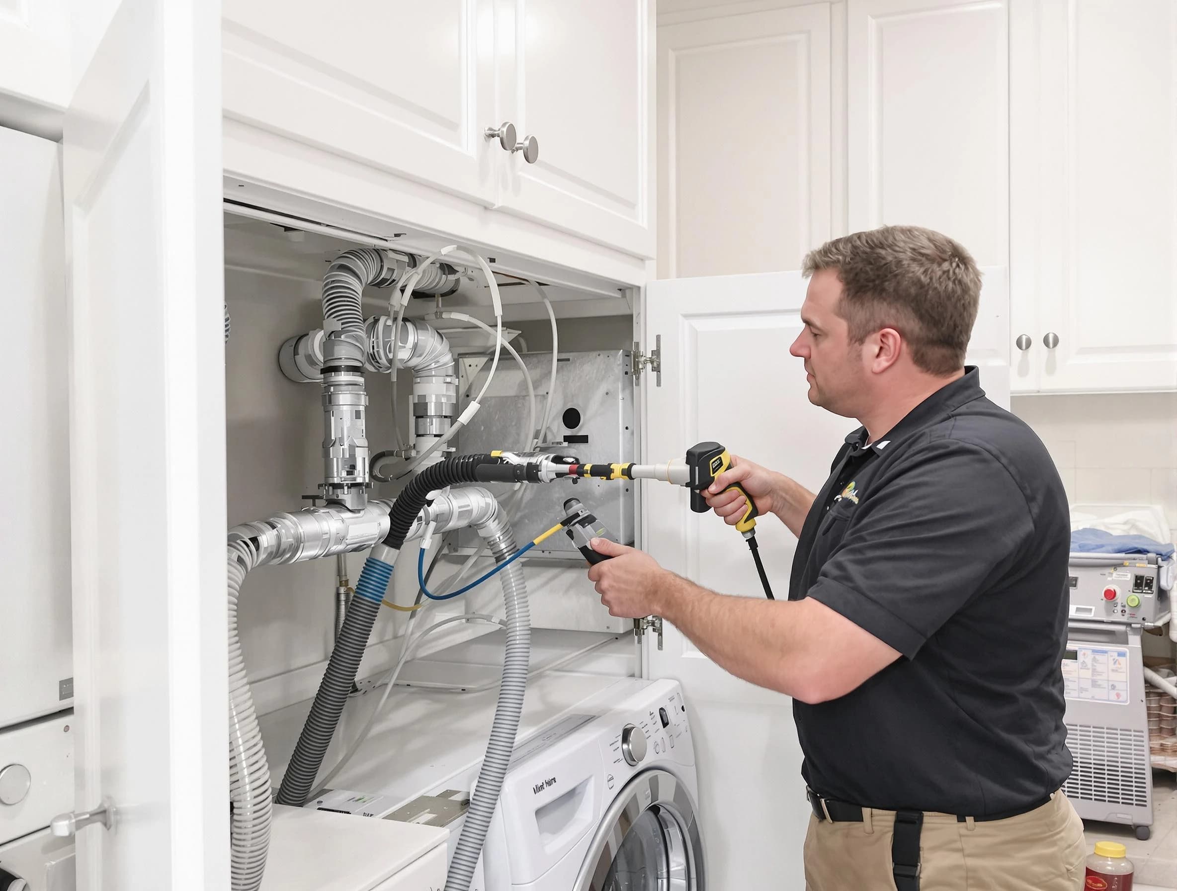 Park City Dryer Vent Cleaning professional removing severe blockage from a clogged dryer vent in Park City