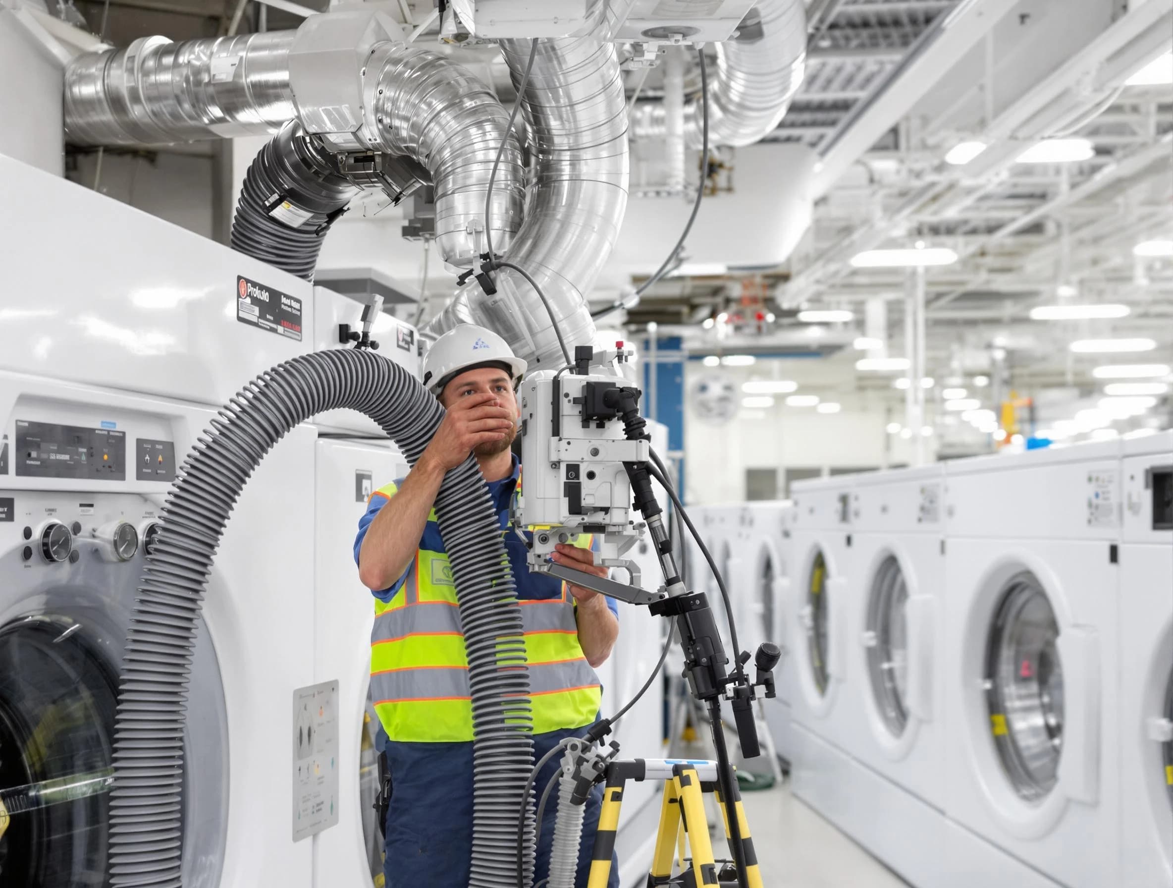 Park City Dryer Vent Cleaning team performing commercial-grade dryer vent cleaning at a business facility in Park City