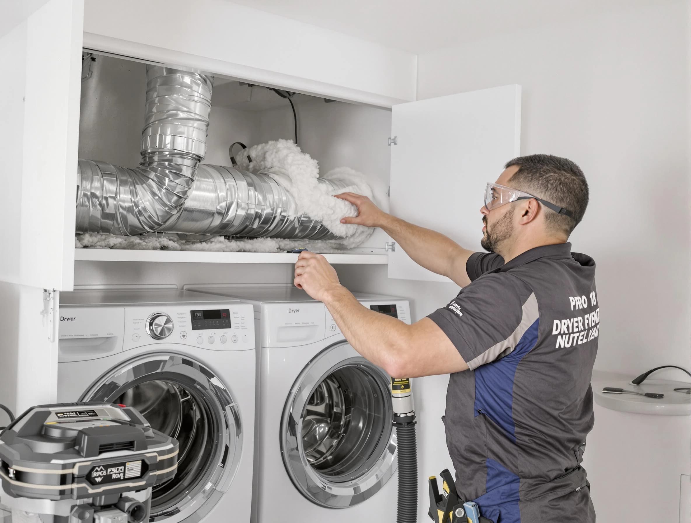 Park City Dryer Vent Cleaning certified technician performing specialized gas dryer vent cleaning in Park City