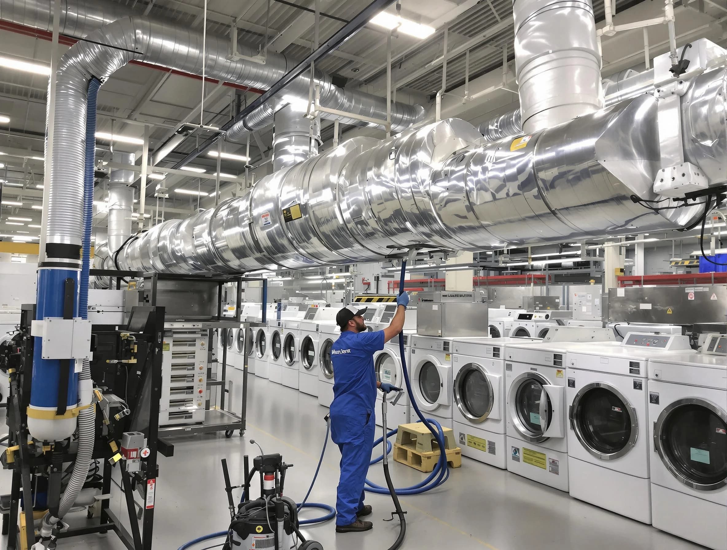 Park City Dryer Vent Cleaning team performing heavy-duty industrial dryer vent cleaning in Park City