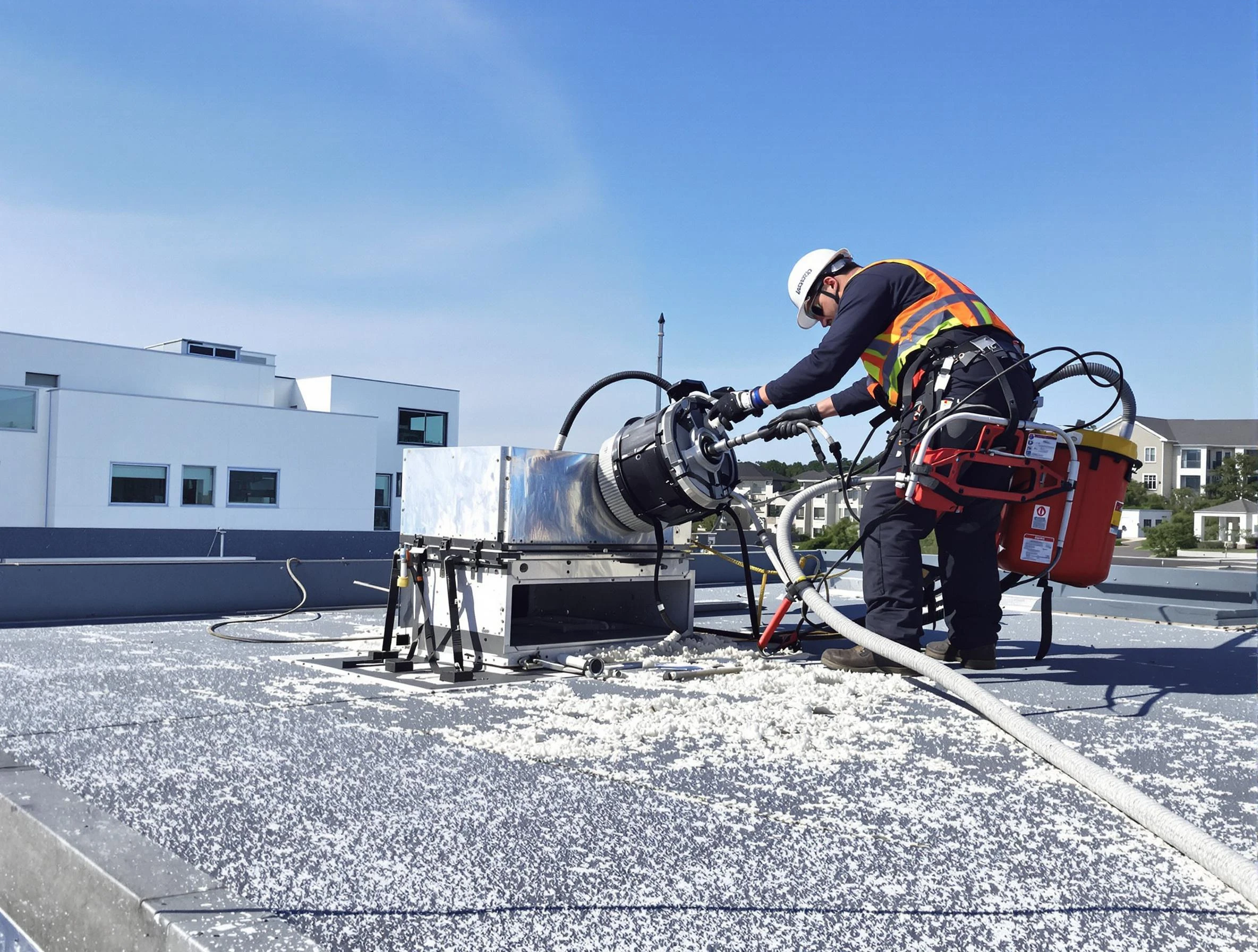 Cleaning Dryer Vent On Roof in Park City